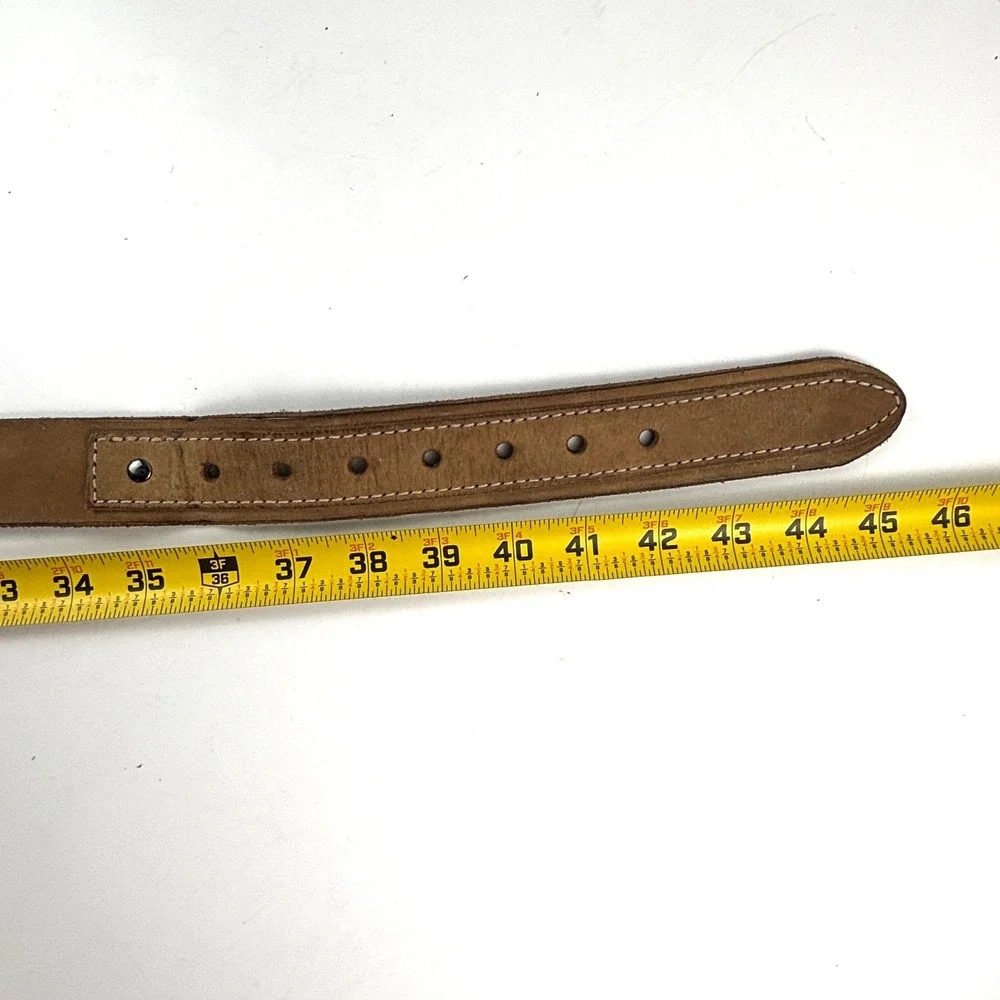 Dickies Belt Mens Size 38 Tan Genuine Leather Workwear Rugged Western Distressed
